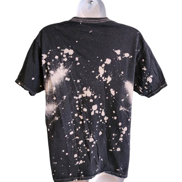 Rolling Stones Women's Black Bleach Dyed Classic Tee size Medium - Picture 2 of 7